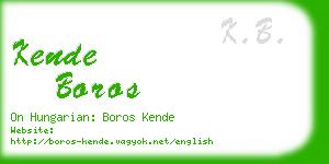 kende boros business card
